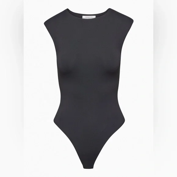 Babaton Sculpt Contour Shoulder Pad Bodysuit in Black Size XS - Picture 1 of 11